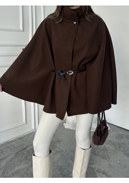 Kahve Kaşe Kemerli Panço fiyatları