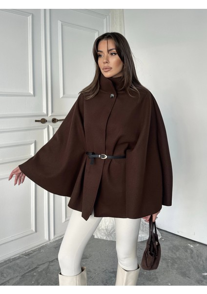 Kahve Kaşe Kemerli Panço modelleri
