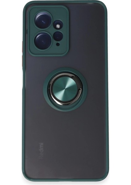 Xiaomi Redmi Note 12 4g Kılıf Montreal Yüzüklü Silikon Kapak - Yeşil