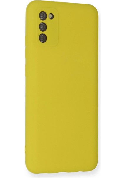 Samsung Galaxy A03S Kılıf Nano Içi Kadife Silikon - Sarı modelleri