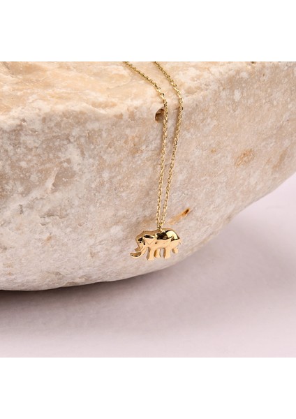 14 Ayar Altın Minik Fil Kolye, Sevimli ve Zarif Hayvan Figürlü Takı indirimleri