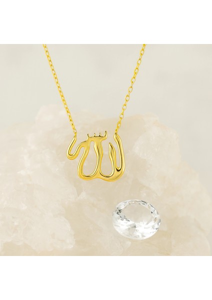 14 Ayar Altın Allah Kolye, Islami Altın Takı ve Arapça Dini Hediye fiyatları
