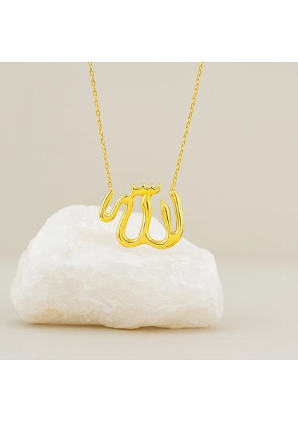 14 Ayar Altın Allah Kolye, Islami Altın Takı ve Arapça Dini Hediye fırsatları
