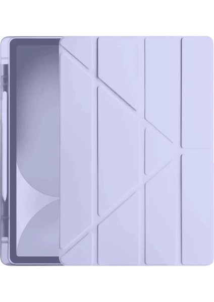 Ipad Pro 11 (2024) Kılıf Kalemlikli Hugo Tablet Kılıfı - Lila