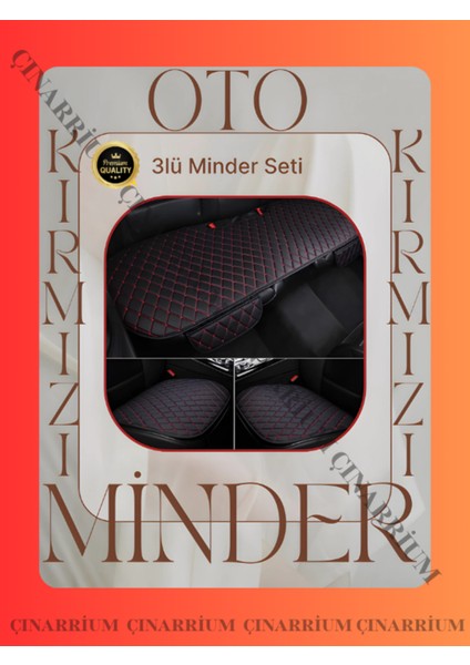 Mercedes S W220 1999-2006 Short Ön ve Arka Takım Koltuk Minderi Siyah Deri Kırmızı Dikişli