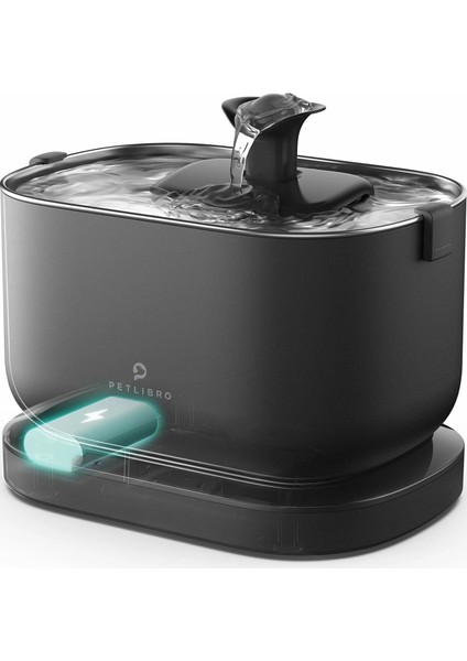 Petlıbro Evcil Hayvan Çeşmesi Kablosuz Pille Çalışan - Siyah