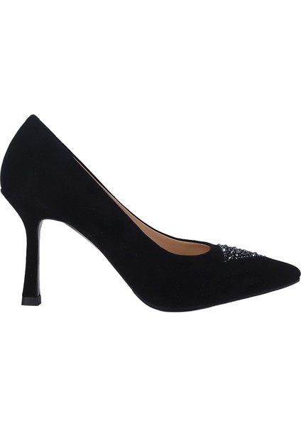 26704 Hakiki Süet Stiletto Ince Topuk Kadın Ayakkabı