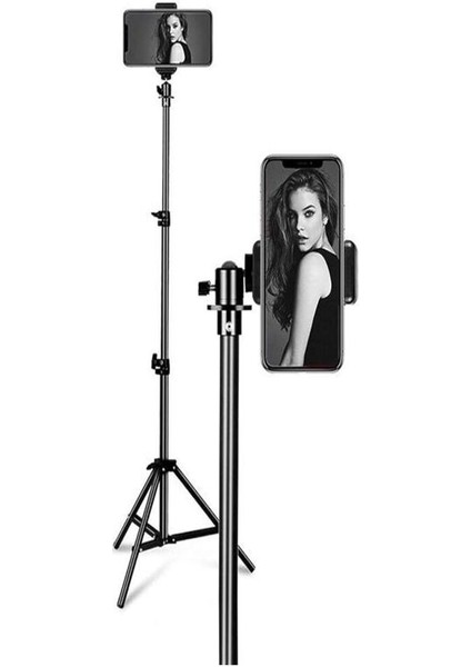 Bluetooth Kumandalı 210 cm Tripod Telefon Tutuculu Selfie Çubuğu Telefon, Kamera ve Lamba Tripodu modelleri