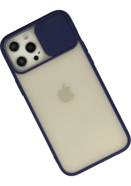 Iphone 12 Pro Max Kılıf Palm Buzlu Kamera Sürgülü Silikon - Lacivert fiyatları