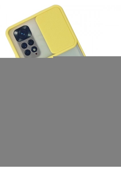 Xiaomi Redmi Note 11 Kılıf Palm Buzlu Kamera Sürgülü Silikon - Sarı modelleri