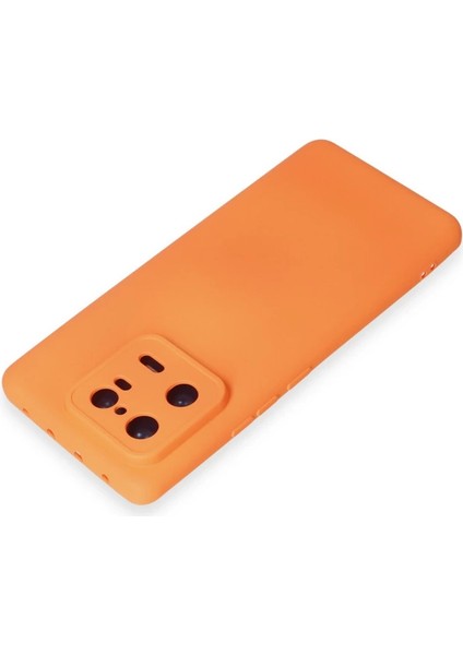 Xiaomi Mi 13 Pro Kılıf Nano Içi Kadife Silikon - Turuncu modelleri