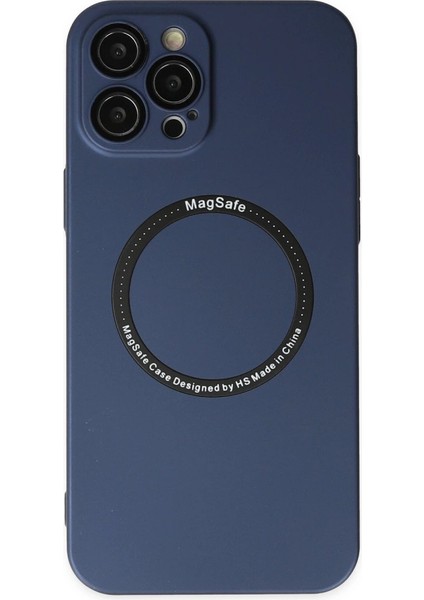 Iphone 12 Pro Kılıf Jack Magneticsafe Lens Silikon - Lacivert