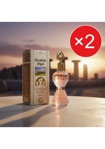 Ibrahim Oğul Göbeklitepe Kolonyası 200 ml Kristal Şişe 2 Adet - Özel Göbeklitepe Ferahlığı