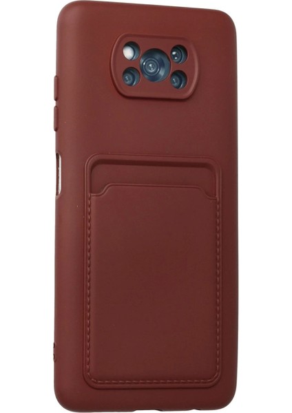 Xiaomi Pocophone X3 Kılıf Kelvin Kartvizitli Silikon - Bordo fiyatları