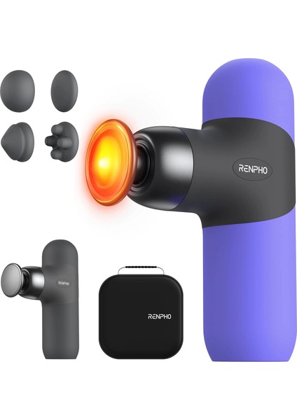 Mini Isıtmalı Termal Masaj Cihazı, Derin Doku Perküsyon - Mor