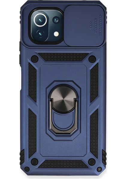 Xiaomi Mi 11 Lite Kılıf Pars Lens Yüzüklü Silikon - Lacivert