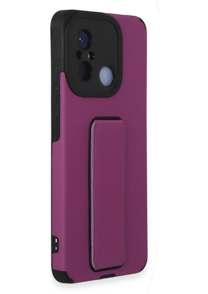 Xiaomi Redmi 12C Kılıf Mega Standlı Silikon - Mor fiyatları