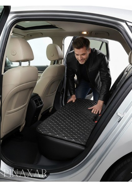 Renault Latitude 2010 ve Sonrası Ön ve Arka Takım Koltuk Minderi Siyah Deri Beyaz Dikişli modelleri