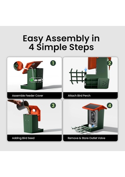 Kamera, Güneş Enerjili 2k Hd Video - Turuncu modelleri