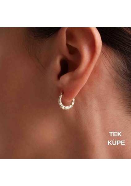 14 Ayar Altın Mini Tekli Deniz Atı Halka Küpe