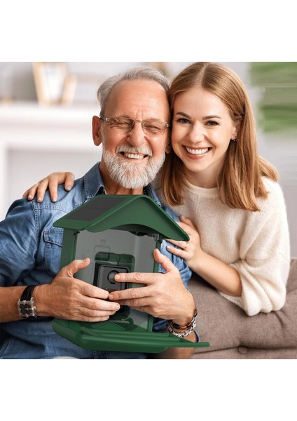 Akıllı Kuş Yemliği Kameralı Güneş Enerjili, 1080P Hd - Yeşil fiyatları