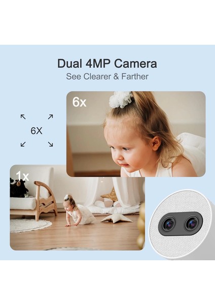 Video Bebek Monitörü 2×4mp Kamera, 6x Yakınlaştırma - 1 Kamera modelleri