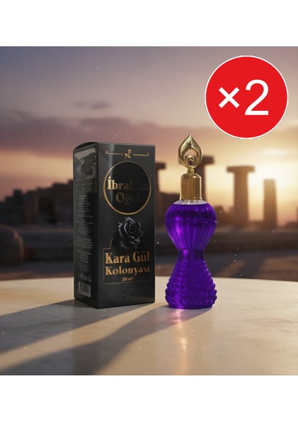 Ibrahim Oğul Karagül Kolonyası 200 ml Kristal Şişe 2 Adet – Doğal Gül Aroması