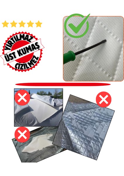 , Sedan D Segment, Güneş, Yağmur, Kar, Dolu Koruyucu Branda, Yırtılmaz Araç Brandası