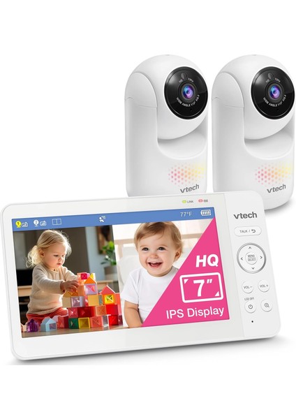 Kamera ve Ses Özellikli, Pan Tilt Zoom - 7 Inc IPS Ekran - 2 Kamera