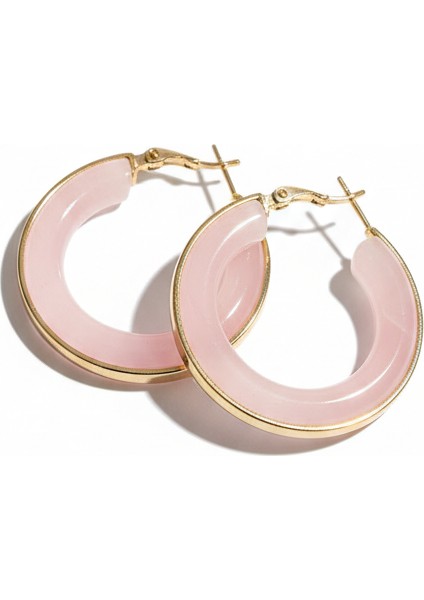 Pembe Çelik Halka Küpe