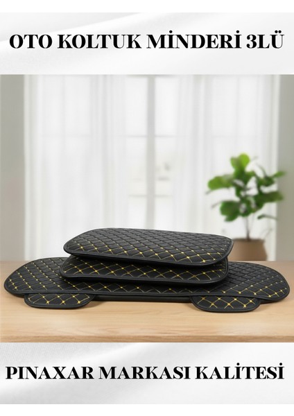 Dacia Logan 2013 ve Sonrası Ön ve Arka Takım Koltuk Minderi Kılıf Siyah Suni Deri Sarı Dikişli fiyatları