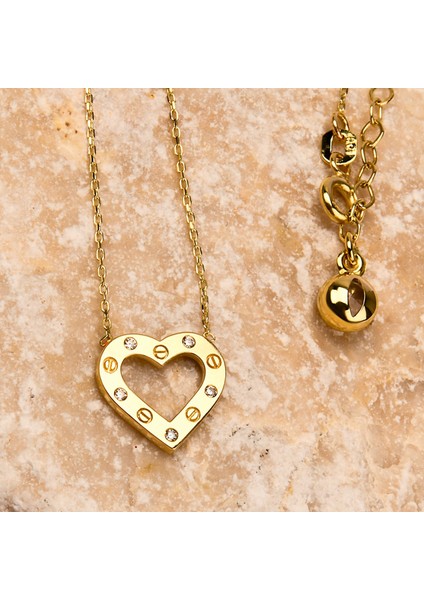 14 Ayar Altın Minimal Kalp Kolye, Zarif Sallantılı Aşk Kolyesi modelleri