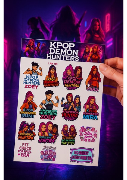Kpop Hunters Sticker Seti – 15 Parça Anime Karakter Çıkartma | Defter, Laptop, fiyatları
