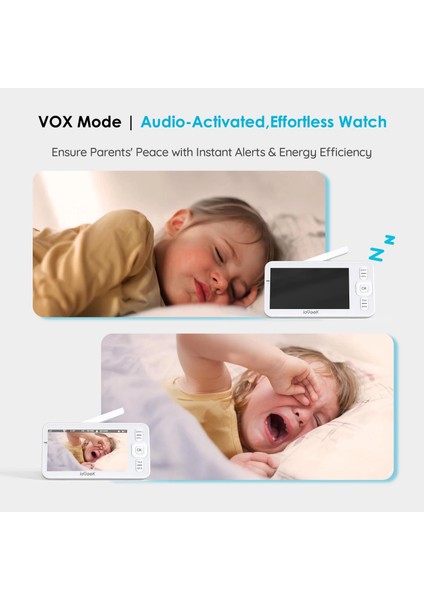 Bebek Monitörü Kamera ve Ses, 5 Inc Hd Gece Görüşü - 1 Kamera fiyatları