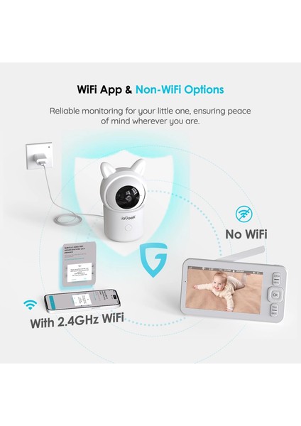 Bebek Monitörü Kamera ve Ses, 5 Inc Hd Gece Görüşü - 1 Kamera fırsatları