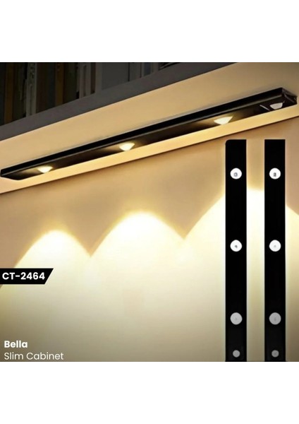 Şarjlı LED Aplik Tezgah Aydınlatma Hareket Sensörlü Dimmerli