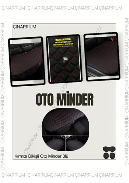 Mercedes C Coupe C205 2015 ve Sonrası Ön ve Arka Takım Koltuk Minderi Siyah Deri Kırmızı Dikişli indirimleri