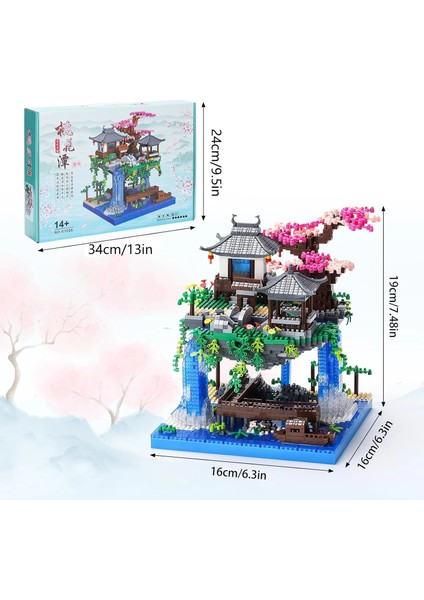 Çin Mimarisi, Kiraz Çiçeği Bonsai Ağacı Ev Yapı Blok Setleri - 3320 Parça fiyatları