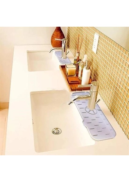 Lavabo Için Silikon Esnek Mat Musluk Sapı Damlama Tutucu Raf Mutfak Tezgahı Sıçrama Koruma fiyatları