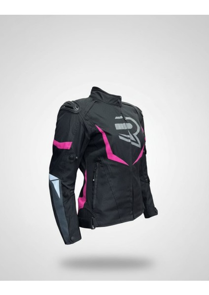 Sparrow Pembe 3 Katmanlı 4 Mevsim Kadın Motosiklet Montu + ELDİVEN VE BUFF HEDİYELİ