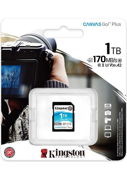 Kingston Sdg3-1tb 1tb Sdxc Canvas Go Plus 170R C10 Uhs-I U3 V30 Hafıza Kartı fiyatları