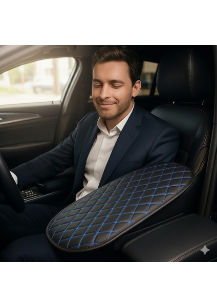 Volkswagen Passat B7 2011-2014 Deri Oto Kolçak Kılıfı Örtüsü Prime Süngerli Mavi Nakışlı modelleri