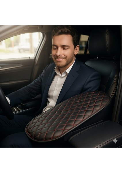 Toyota Auris 2013 ve Sonrası Deri Oto Kolçak Kılıfı Örtüsü Prime Süngerli Kırmızı Nakışlı modelleri