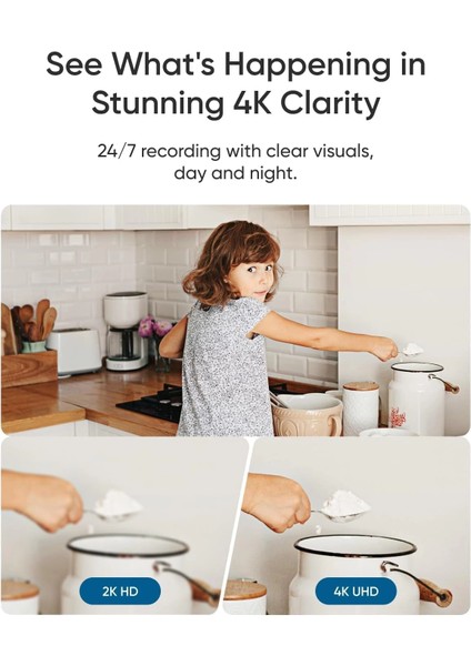 Iç Mekan Kamerası E30, Son Nesil, 4K UHD Güvenlik Kamerası - Beyaz fiyatları