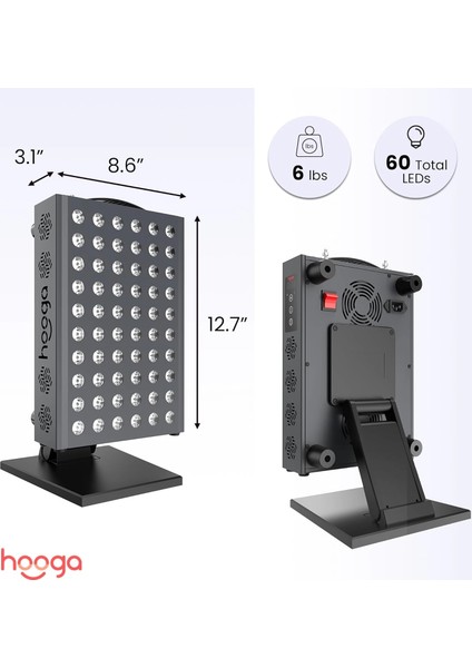 Hooga Yüz ve Vücut Için Kırmızı Işık Terapisi, Zamanlayıcı ve Standlı 60 Çift Çipli LED fiyatları