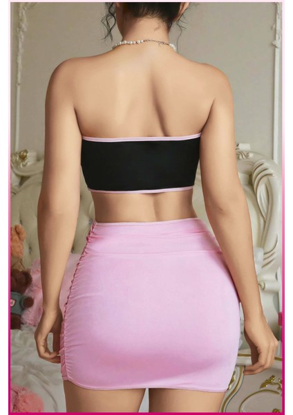 Fiyonk Detaylı Straplez Mini Elbise Takımı fiyatları