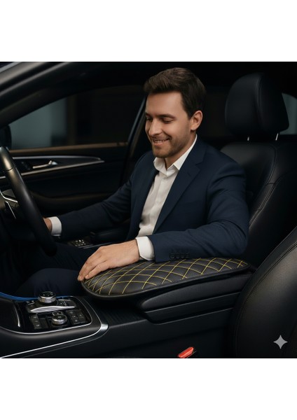 Volkswagen Passat B8 2015 ve Sonrası Deri Oto Kolçak Kılıfı Örtüsü Prime Süngerli Sarı Nakışlı fırsatları