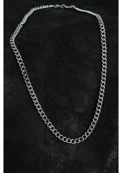 Bfs 316L Çelik Klasik Zincir Model Gümüş Renk Erkek Kolye