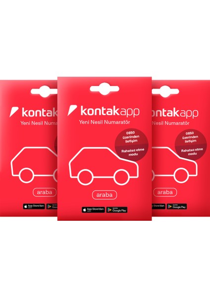 Yeni Nesil Araç Numaratörü - Numara Gizleyen Numaratör - QR Kodlu Araç Etiketi - Dijital Araç QR’ı - Araç İçi Yapışkan Numaratör - 0850 üzerinden iletişim 3'lü Paket