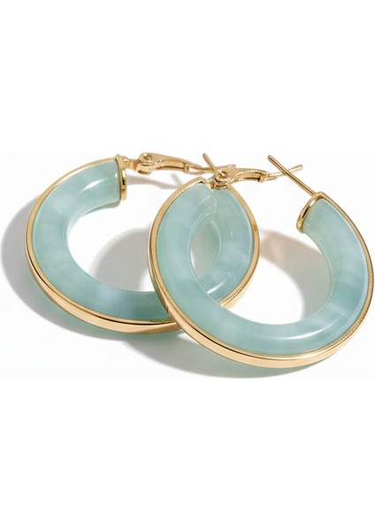 Mavi Çelik Halka Küpe